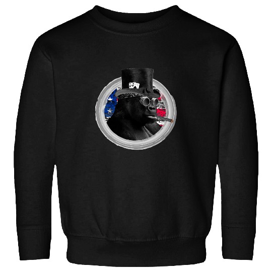 Alpha Silverback GORILLA Steampunk Pokers face Art Design Sweatshirts