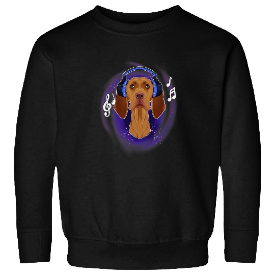 Dog Vizsla Music Lover I DJ Headphones I Cute Vizsla Sweatshirts