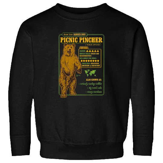 Funny Bear Funny Bear Fact File Picnic Pincher Grizzly Cute Bears Sweatshirts