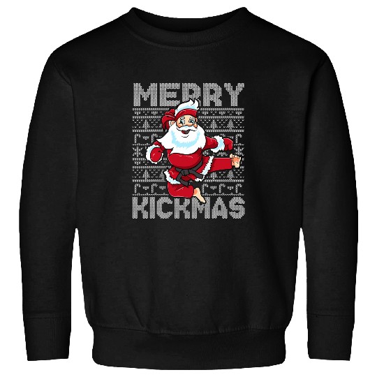 Merry Kickmas Karate Santa Claus Kung Fu Taekwondo MMA Boys Sweatshirts
