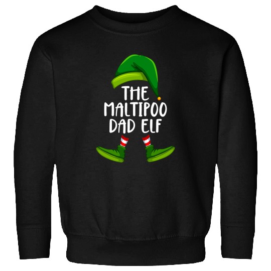 Dog Maltipoo Dad Dog Elf Funny Christmas Pajama X mas Men Sweatshirts