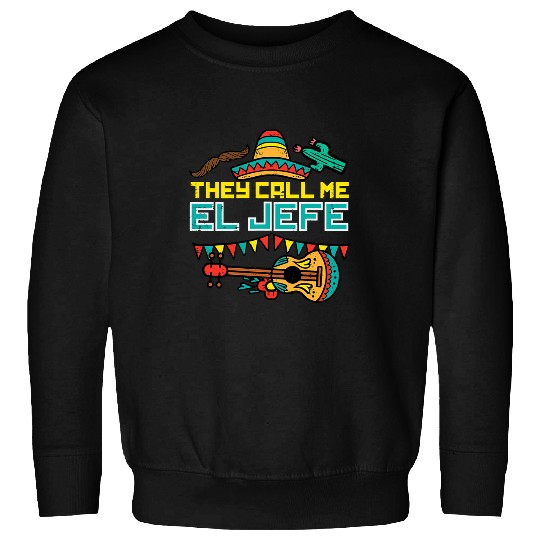 Guitarist They Call Me El Jefe Guitar Cinco De Mayo Music Boys Men Guitar Sweatshirts