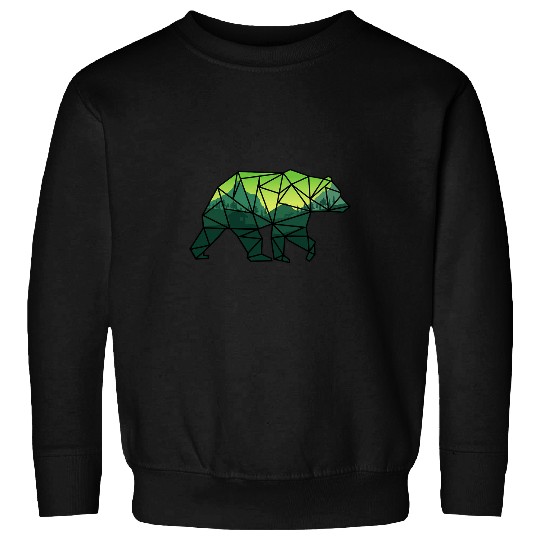 Geometric Bear with Mountain Landscape Sweatshirts