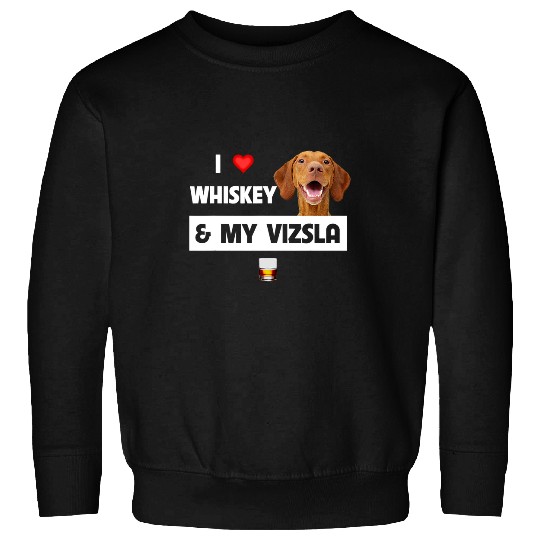 Dog Vizsla I Love Whiskey and My Vizsla Mom Dad Dog Drinking Shot Glass Sweatshirts