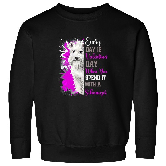 Dog Schnauzer Funny Valentines Day Schnauzer Mom Mother Dog Doggie Pink Sweatshirts