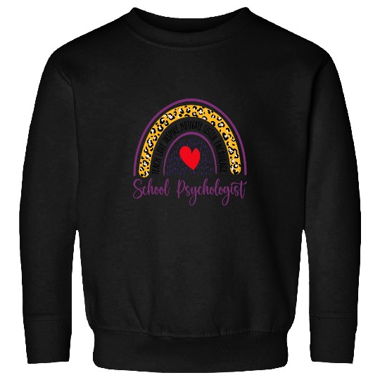 Back To School Psychologist Leopard Rainbow Teacher Novelty 2 Sweatshirts