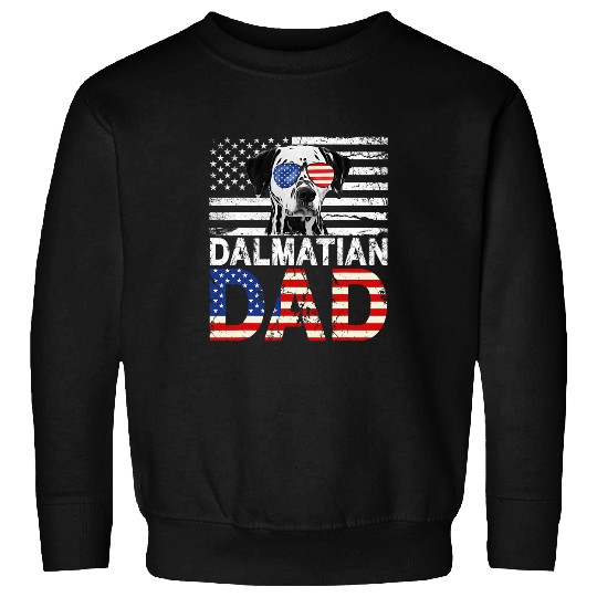 Dalmatian Mens Cool Dalmatian Dad USA Flag Patriotic Fathers Day Dalmatians Dog Sweatshirts