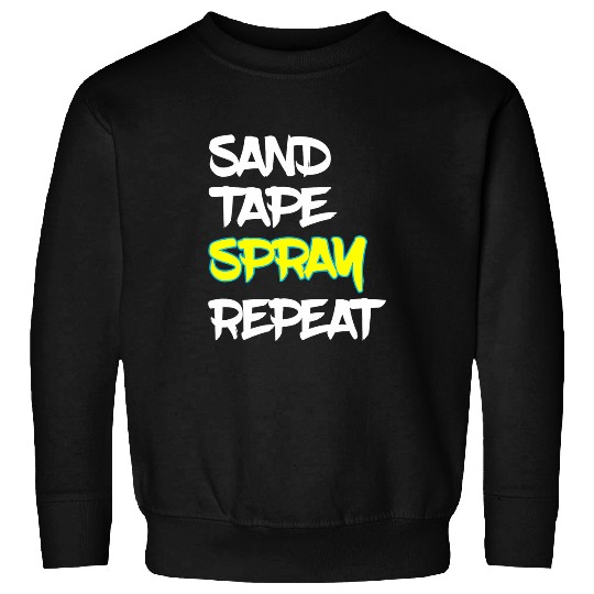 Auto Body Painter Sand Tape Spray Repeat Autobody Technician 1 Sweatshirts