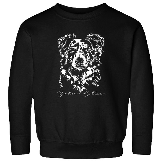 Funny Beautiful Border Collie dog portrait gift present Sweatshirts