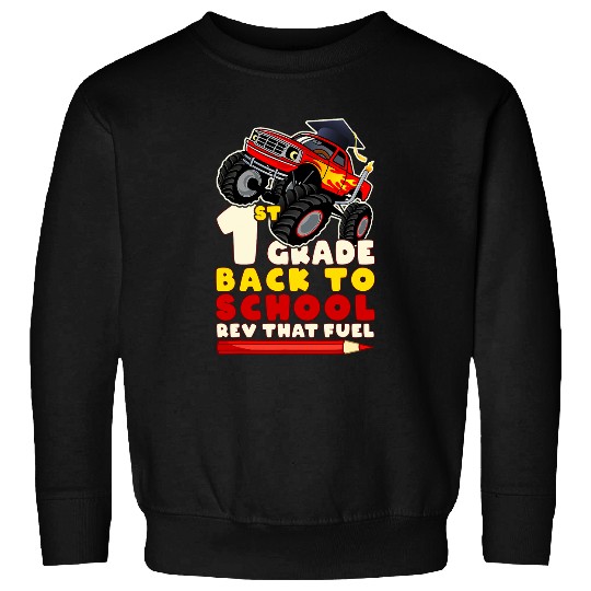 Back To School Boy 1st Grade Monster Truck 1 Sweatshirts