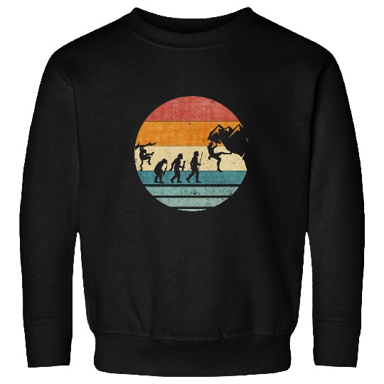 Climbing Climber vintages Retro Evolution Of Rock Climbing Climber Silhouette Climb Sweatshirts