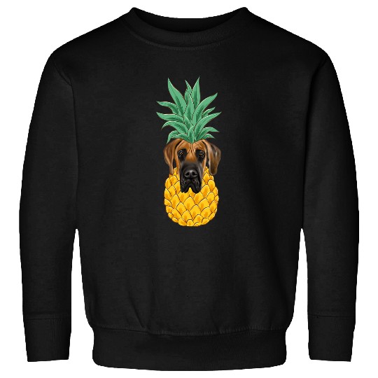 Dog Great Dane Funny Brown Great Dane pineapples Dog Sweatshirts