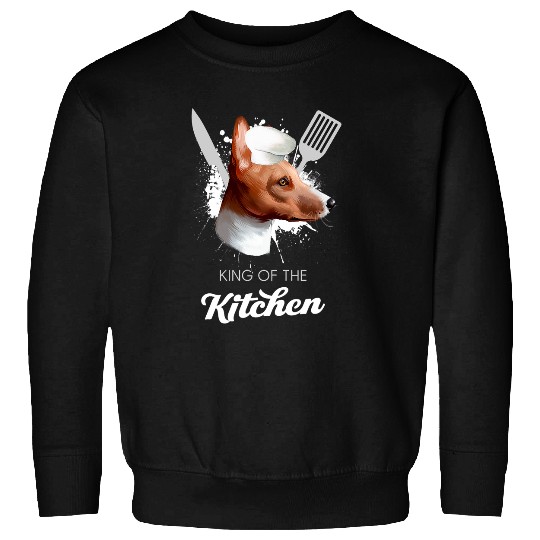 Dog Basenji King of the Kitchen Funny Cooking Dog Chef Sweatshirts