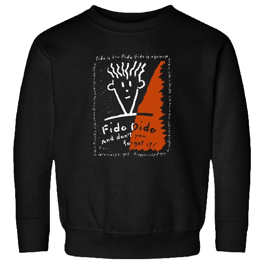 Fido Dido White And Orange Text Frame Sweatshirts