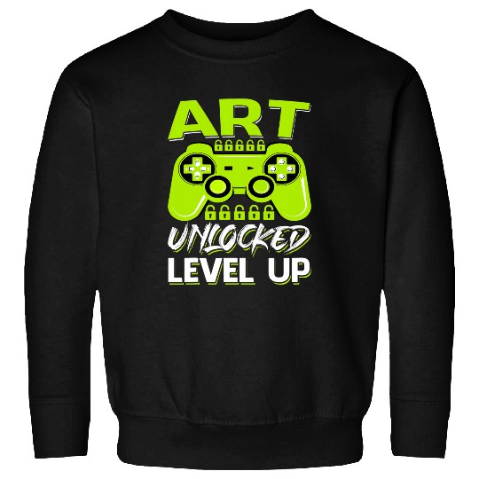 Art Unlocked Level Up Video Gamer Back To School Sweatshirts