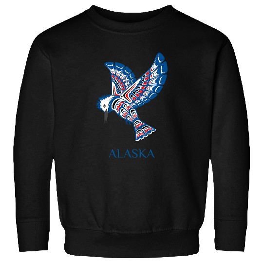 Alaska Kingfisher Native American Indian Tribal Bird Art Sweatshirts