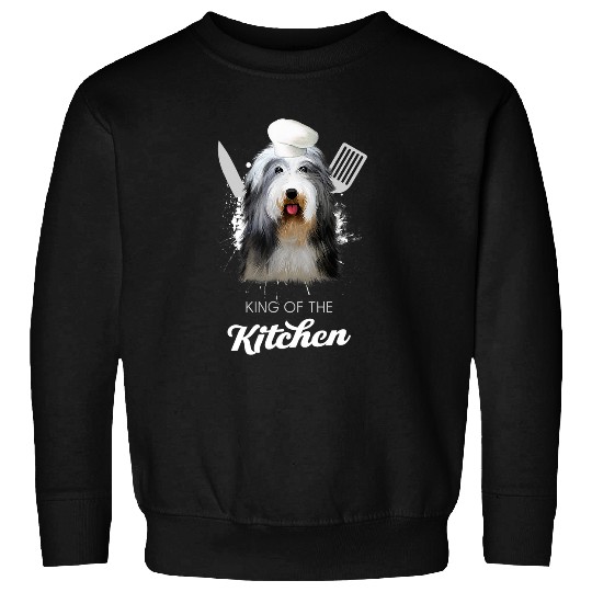 Bearded Collie King of the Kitchen Funny Cooking Dog Chef Sweatshirts