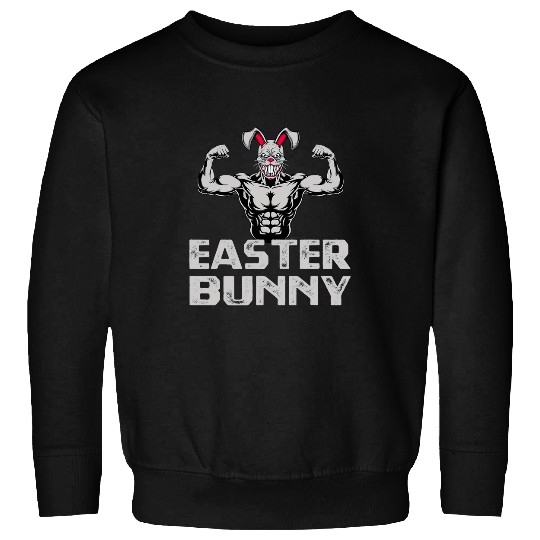 Easter Bunny Builder Bodybuilding Muscle Weightlifting Sweatshirts