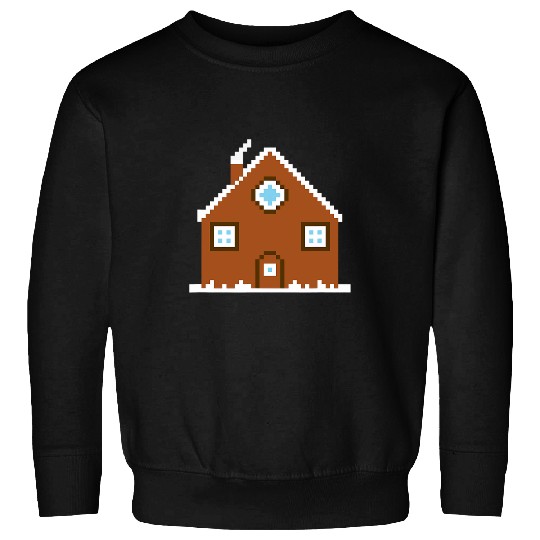8 Bit Christmas Gingerbread House Retro Pixel Art Sweatshirts