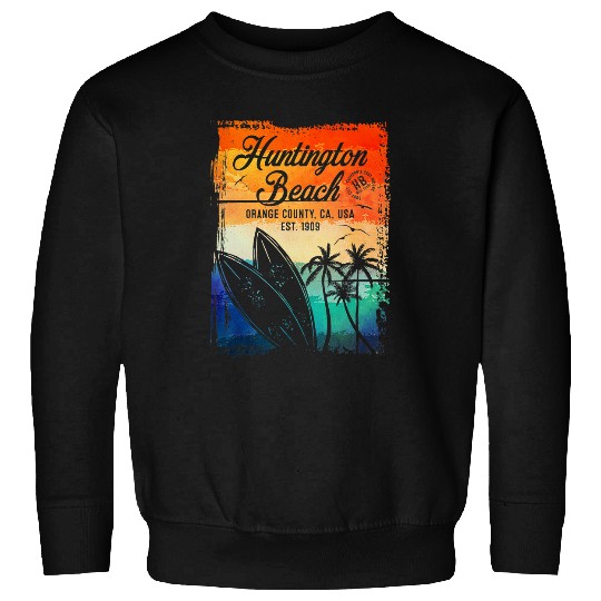 Surf Life Huntington Beach Surf City californias vintages Surfing Style Sweatshirts