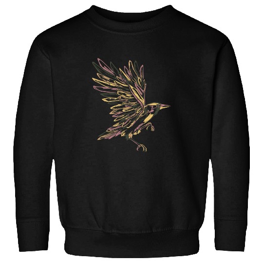 Eagle in Flight Pop Art Illustration Mustard Sweatshirts