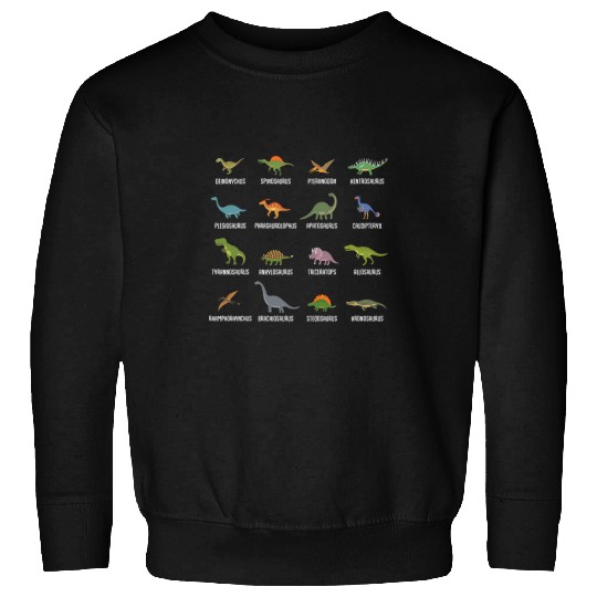 Dino Dinosaurs Species Collection Educational Art Sweatshirts