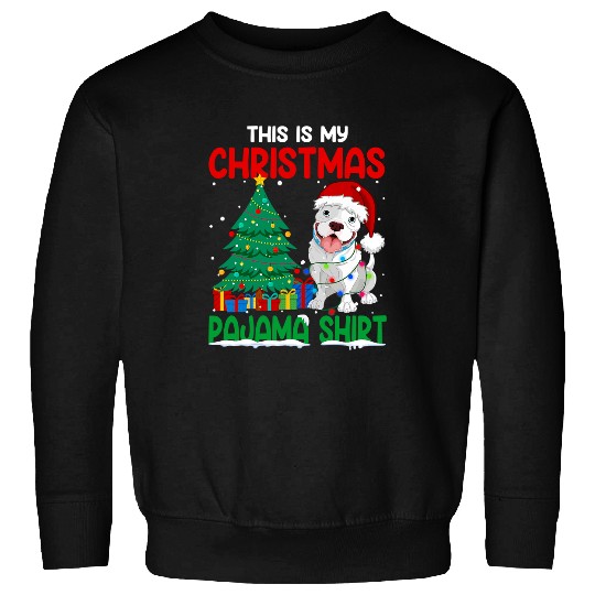 Bully Dog This Is My Christmas Pitbull Pajama Puppy Dog Lover 20 Pitbull Dog Sweatshirts