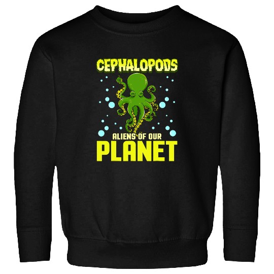 Fishing Cephalopods aliens of our planet Funny Fishing Ocean Lovers Fisher Sweatshirts