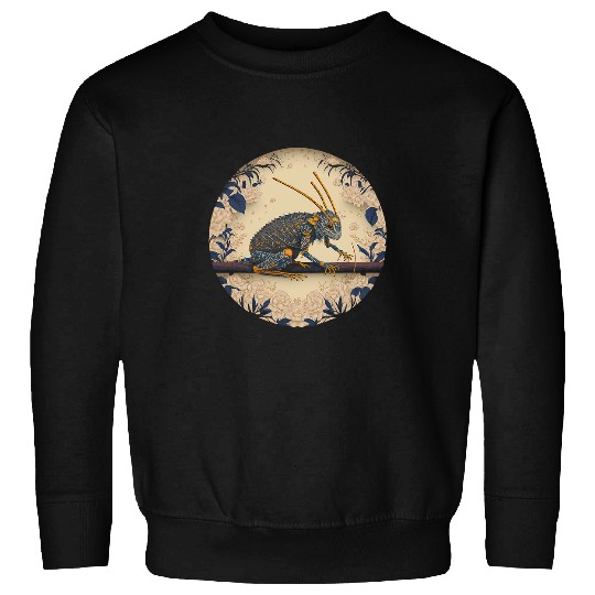 Cricket Fan Surrealism Japanese Painting Cricket Sweatshirts