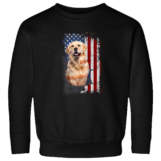 Goldie America Flags 149 Golden Retriever Dog Sweatshirts