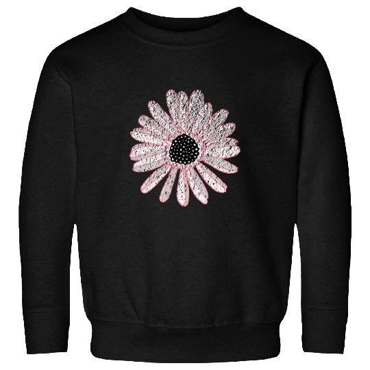 Distressed Flower Drawing vintages Weathered Look Art Daisy Sweatshirts