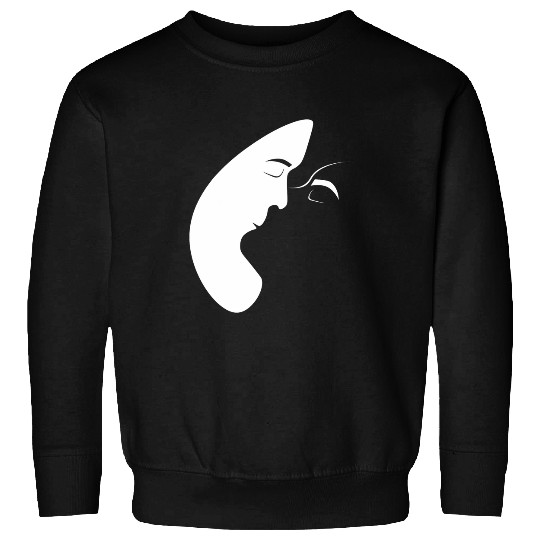 Abstract Line Art Bohemian Romantic Couple Kissing White Ink Sweatshirts