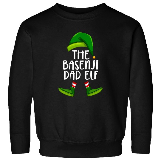 Dog Basenji Dad Dog Elf Funny Christmas Pajama X mas Men Sweatshirts