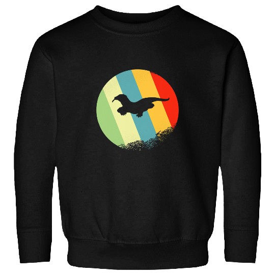 Dragons Komodo dragon Animal Round with Retro Colors Sweatshirts