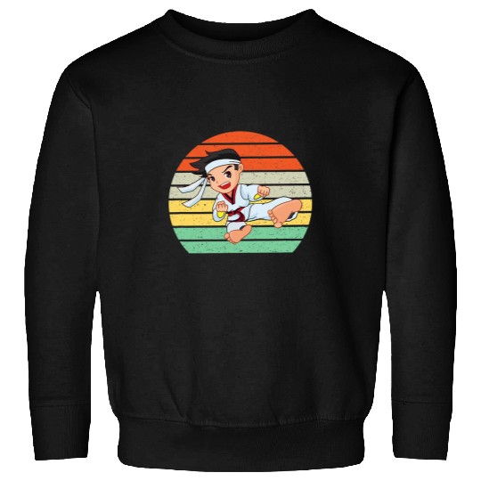 Martial Arts Taekwondo Karate Design in Sunset Background Sweatshirts
