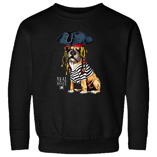 Dreadlock Pirate Boxer Dog Lover Dad Mom Boy Girl Funny Sweatshirts
