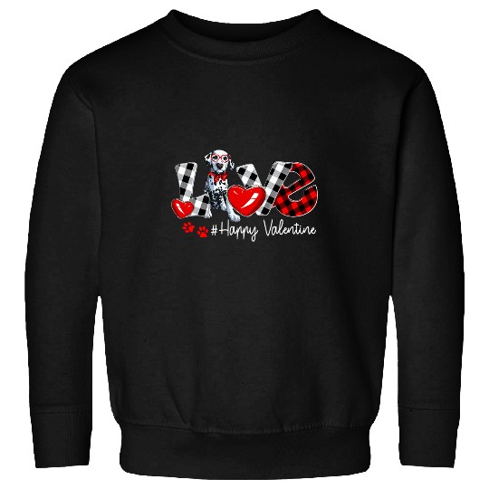 Dalmatian Love Dalmatian buffalo plaids Valentines Day Dalmatians Dog Sweatshirts