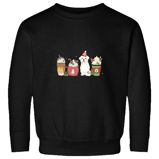 Dog Maltese Coffee Latte Winter Christmas Dog Mom Holiday Sweatshirts
