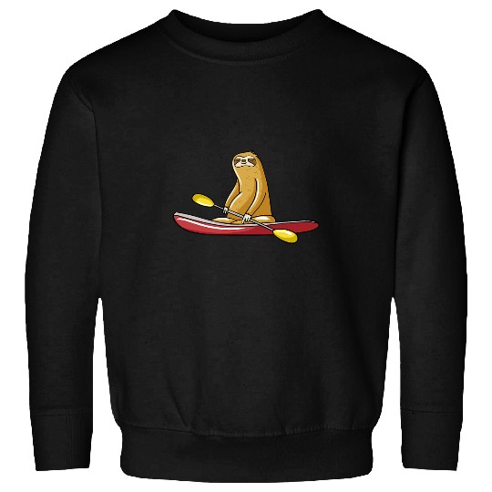 Funny Kayak Sloth Illustration Gift Kayaker Lover Gifts Sweatshirts