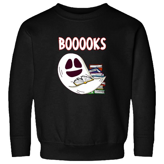 Booooks ghostss Halloween Reading Book Teacher Kids Sweatshirts