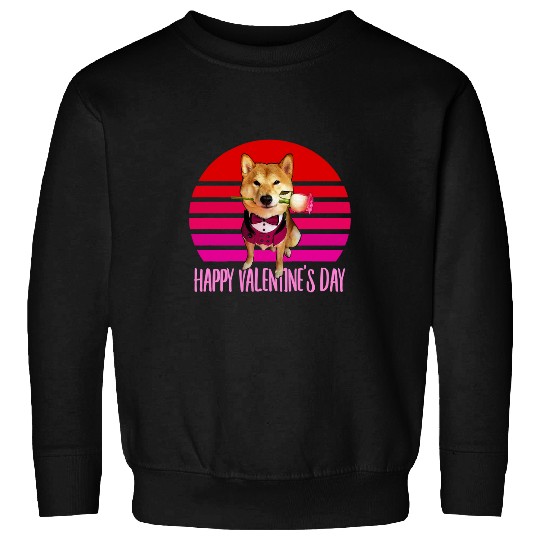 Dog Shiba Inu vintages Happy Valentines Day Shiba Dog Dad Mom Boy Girl Sweatshirts