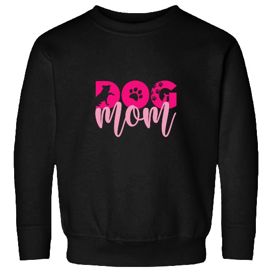 Dog Mom Pink with Paw Prints Sweatshirts