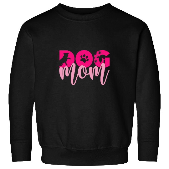 Dog Mom Pink with Paw Prints Sweatshirts