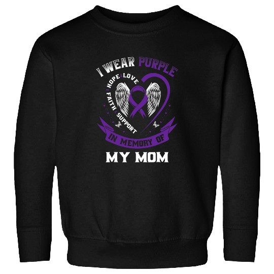 I Wear Purple In Memory Of My Mom Epilepsy Awareness Graphic Sweatshirts