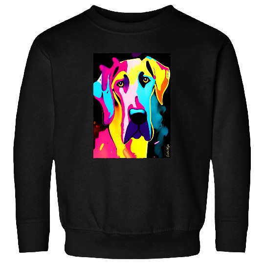 Dog Great Dane Pop Art Graphic Gradient Sweatshirts