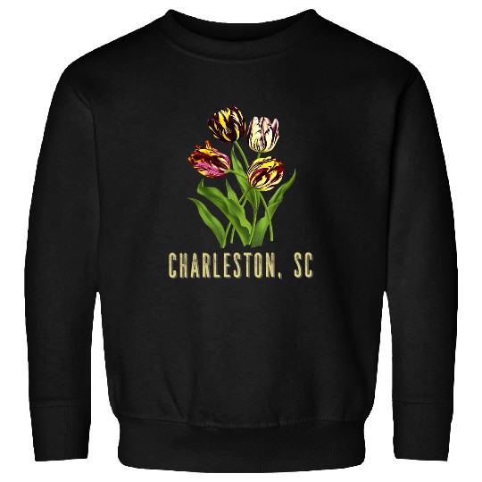 Charleston SC Botanical Tulip Flower Gardener Sweatshirts