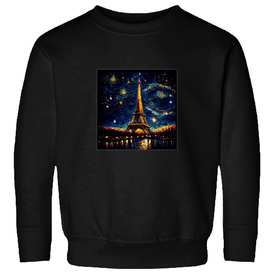 Surrealism Starry Night Eiffel Tower 69 Sweatshirts