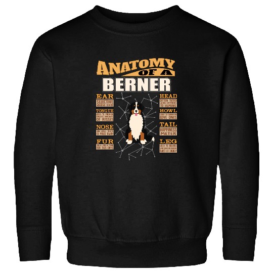 Dog Anatomy Of A Bernese Mountain Dog Funny Berner Design paw Sweatshirts