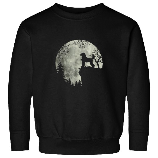 Poodles Halloween Dog Poodle Tee Poodle Dog Moon Howl In Forest 104 Poodle dog Sweatshirts