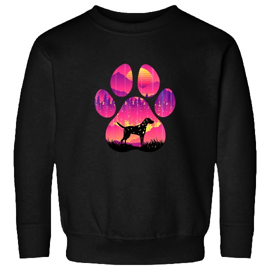 Dalmatian Paw Mom Dad Dog Lover Women Men 203 Dalmatians Dog Sweatshirts